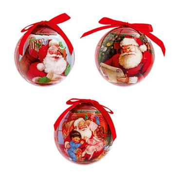 Premier Santa Decoupage Baubles Assorted