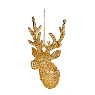 Premier Gold Stag Hanging Decoration 15cm