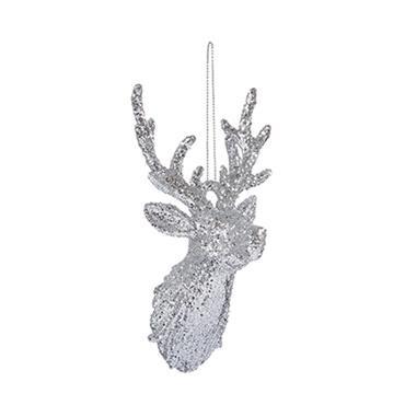 Premier Silver Stag Hanging Decoration 15cm