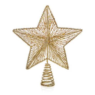 Premier Gold Glitter Star Tree Topper 30cm