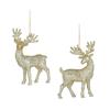 Premier Champagne Glittered Reindeer Hanging Decoration 12cm