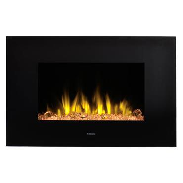 Toluca Deluxe Led Black Glass Wall Fire 2kw