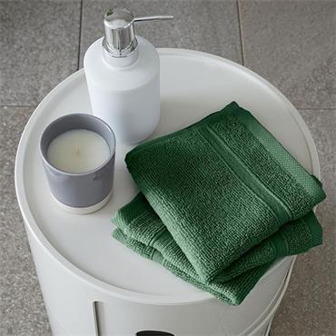 Zero Twist Dark Green Face Cloth Pair
