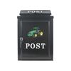 Cast Aluminium Post Box Tractor Green
