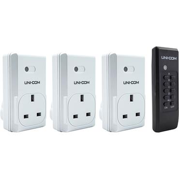 Uni-Com Remote Control Sockets Pack Of 3