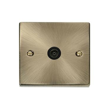 Click Deco Antique Brass Single Coaxial Outlet