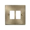Click Deco Antique Brass Gridpro 2 Gang Frontplate