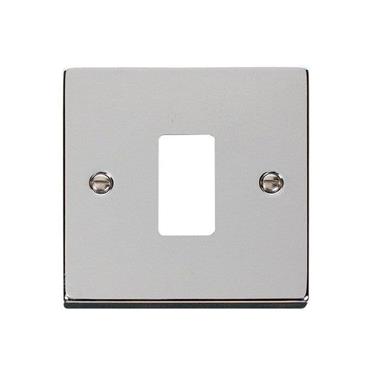 Click Deco Chrome Gridpro 1 Gang Frontplate