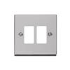 Click Deco Chrome Gridpro 2 Gang Frontplate