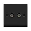 Click Deco Matt Black Twin Coax Socket Matt Black