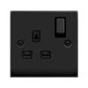 Click Deco Matt Black 1 Gang Socket