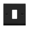 Click Deco Matt Black Gridpro 1 Gang Frontplate