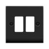 Click Deco Matt Black Gridpro 2 Gang Frontplate