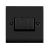 Click Deco Matt Black 3 Gang 2 Way Switch