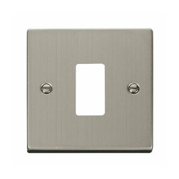 Click Deco Stainless Steel Gridpro 1 Gang Frontplate