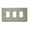 Click Deco Stainless Steel Gridpro 3 Gang Frontplate