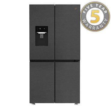 Whirlpool Total No Frost American Fridge Freezer Dark Steel 565l 908mm