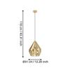 Eglo Carlton Pendant Light E27 Gold