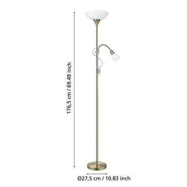Eglo Up 2 E27 Floor Lamp Bronze