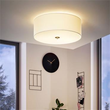 Eglo Pasteri Ceiling Light E27 Fabric White