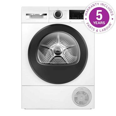 Bosch 9kg 1400 Spin Heatpump Dryer White