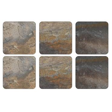 Pimpernel Earth Slate Coasters 6 Pack