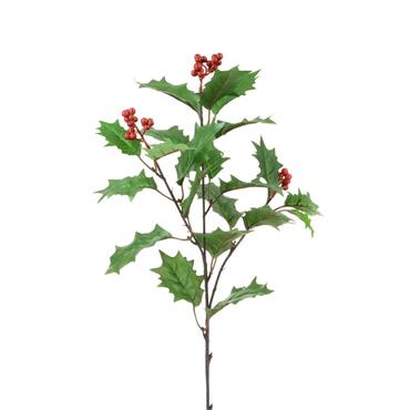 Holly Spray Branch With Berries 72cm