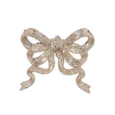 Glittered Bow Clip 11cm