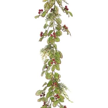 Glitter Holly Garland 180cm