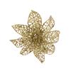 Glitter Poinsettia Clip Gold 15cm
