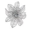 Silver Glitter Poinsettia Clip 15cm