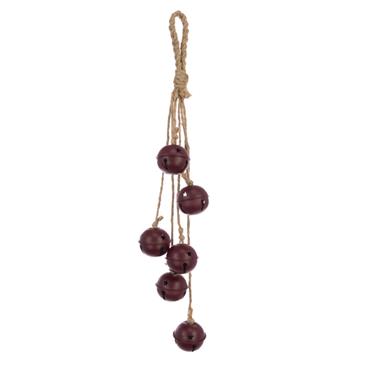 Metal Bell Star Hanger Burgandy 50Cm