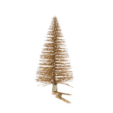 Glitter Tree Clip Gold 10cm