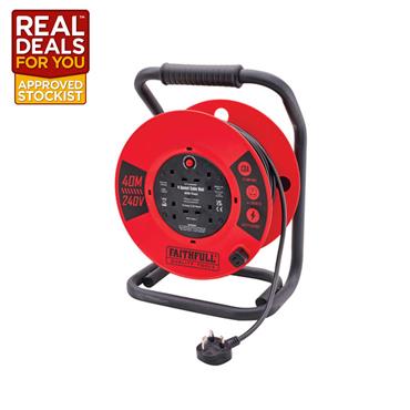 Faithfull Heavy Duty Cable Reel 13a 40m