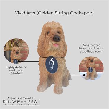 Vivid Arts Real Life Sitting Golden Cockapoo Ornament