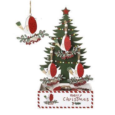 Hanging Robin Decorations On Tree Set