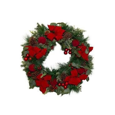 Elmes Interiors Luxury Red Bow Wreath 76cm