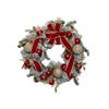 Luxury Snow Wreath Bow & Baubles 76cm