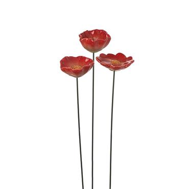 Red Ceramic Flower Assorted