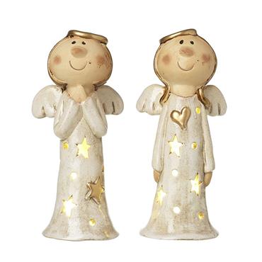 Light Up Angels In White Dresses Assorted