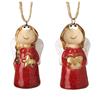 Hanging Ceramic Angel Mix In Red Dress Assorted