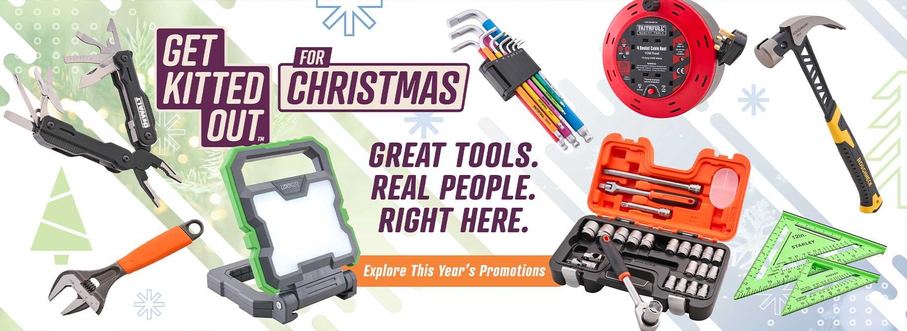 Get kitted out for Christmas with great tools real people right here - explore this year's real deal promotions now
