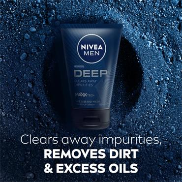 Nivea Men Deep Clean Face and Beard Wash 100ml