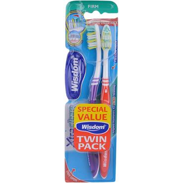 Wisdom Xtra Clean Firm Toothbrush Twin Pack 