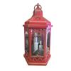 Straits Hexagonal Red Lantern with LED Candles 30cm