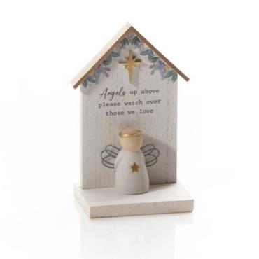 Angels Up Above Wood Block
