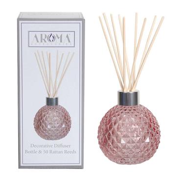 Aroma Accessories Pink Decorative Diffuser Bottle & 50 Rattan Reeds
