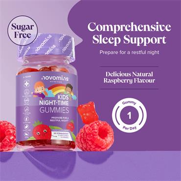 Novomins Kids Night Time Gummies Raspberry 30Pack