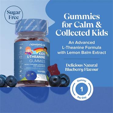 Novomins Kids L-Theanine Gummies Blueberry Flavour 30Pack