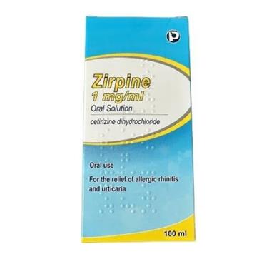 Zirpine 1mg/ml Oral Solution Cetirizine Dihydrochloride 100ml